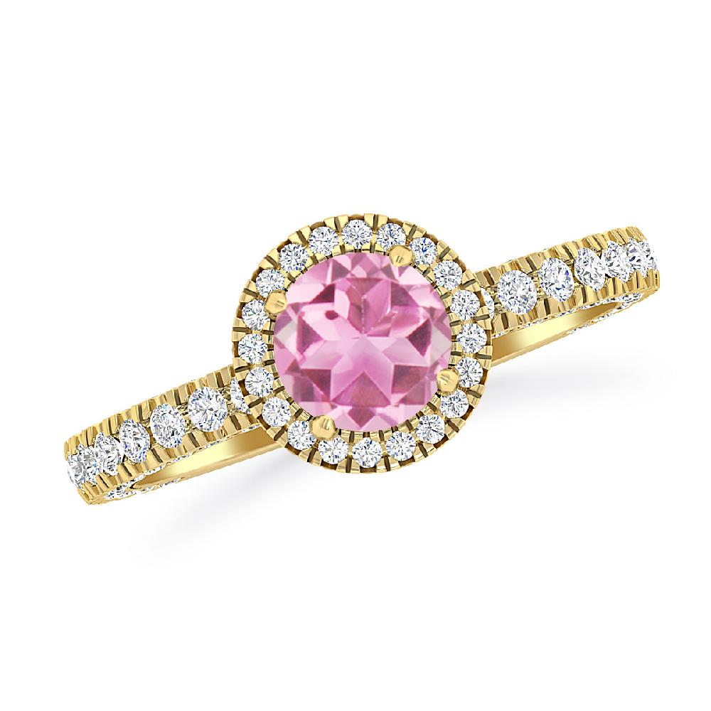 Yellow Gold - Pink Tourmaline