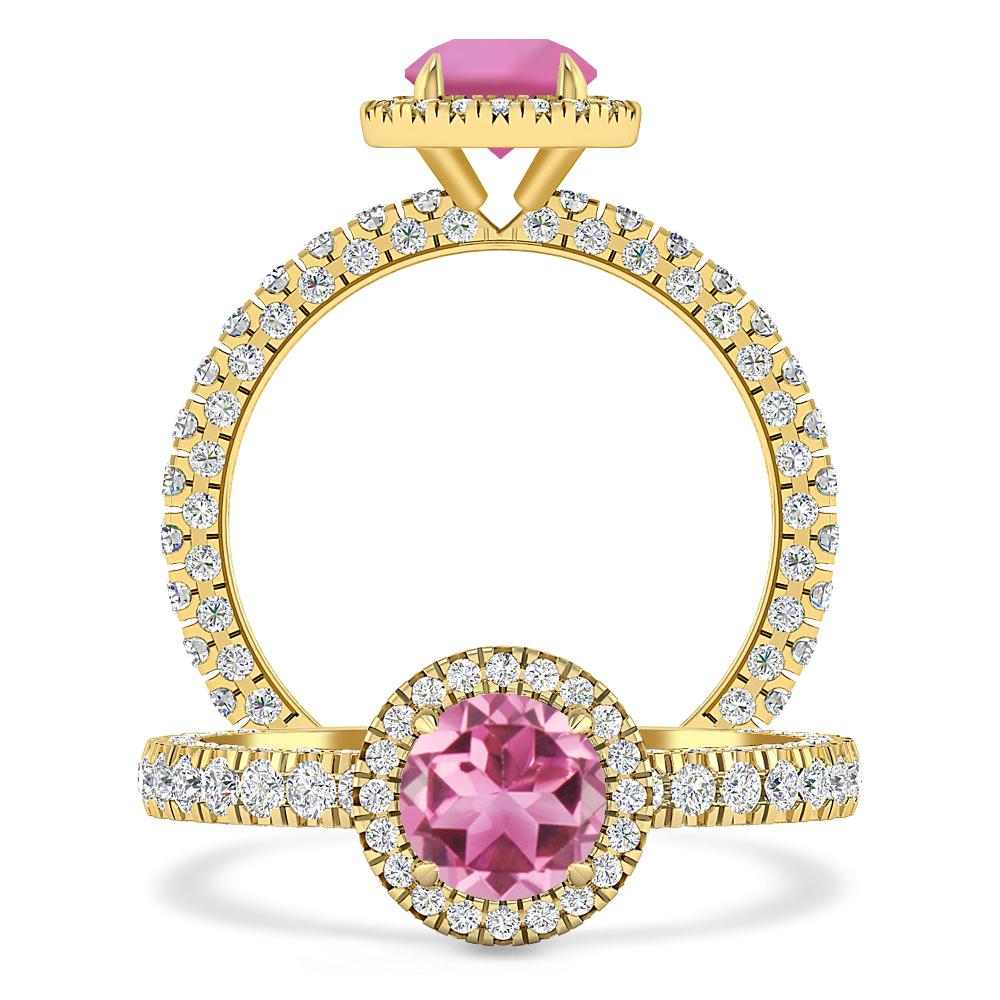 Yellow Gold - Pink Tourmaline