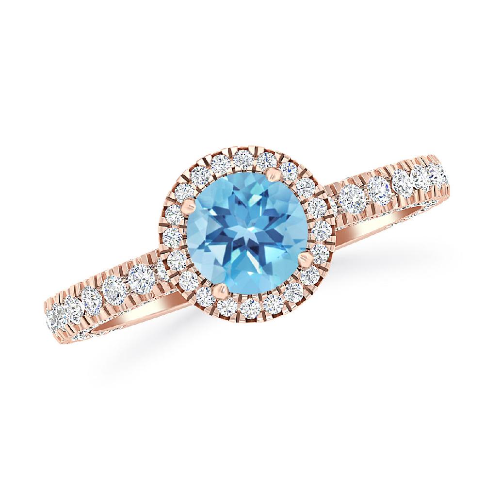 Rose Gold - Blue Topaz