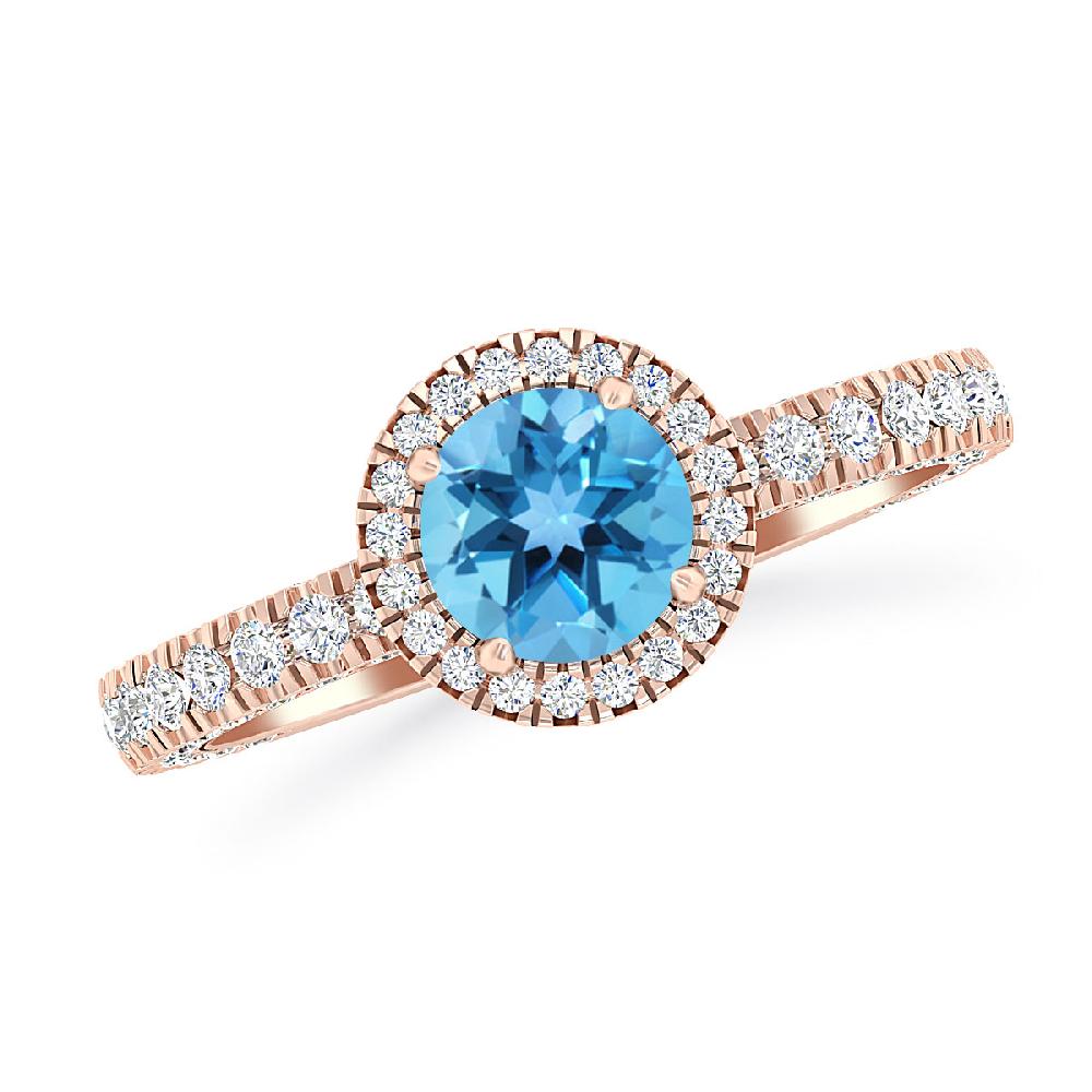 Rose Gold - Blue Topaz