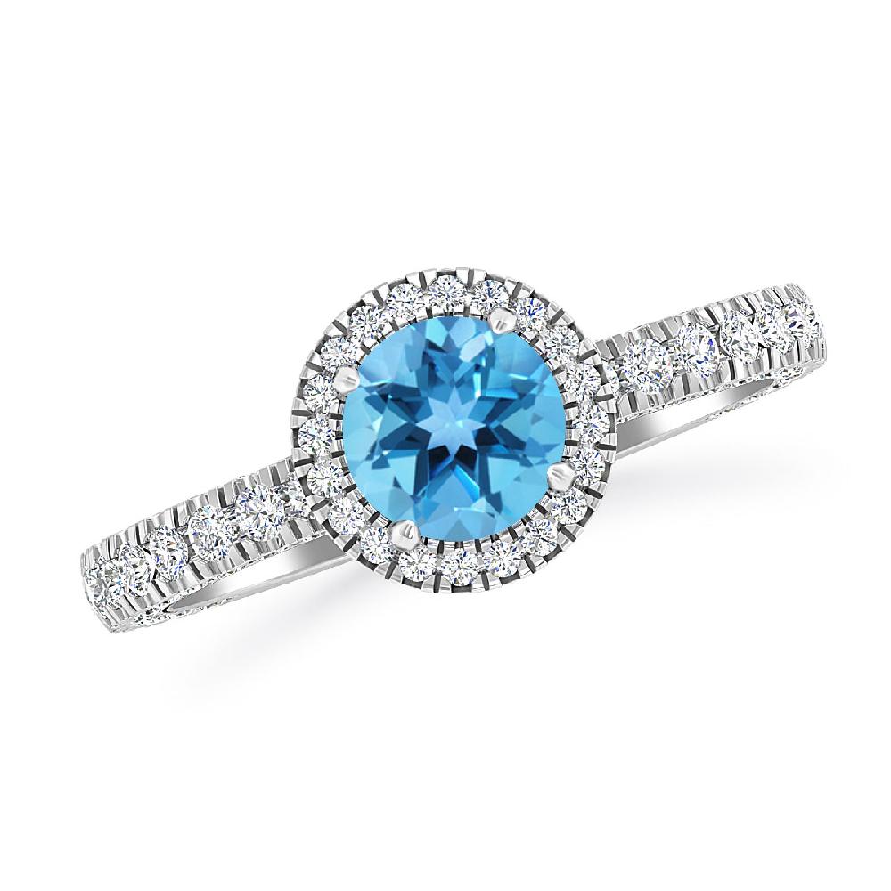 White Gold - Blue Topaz