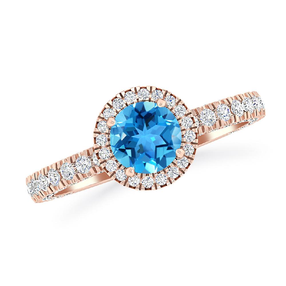 Rose Gold - Blue Topaz