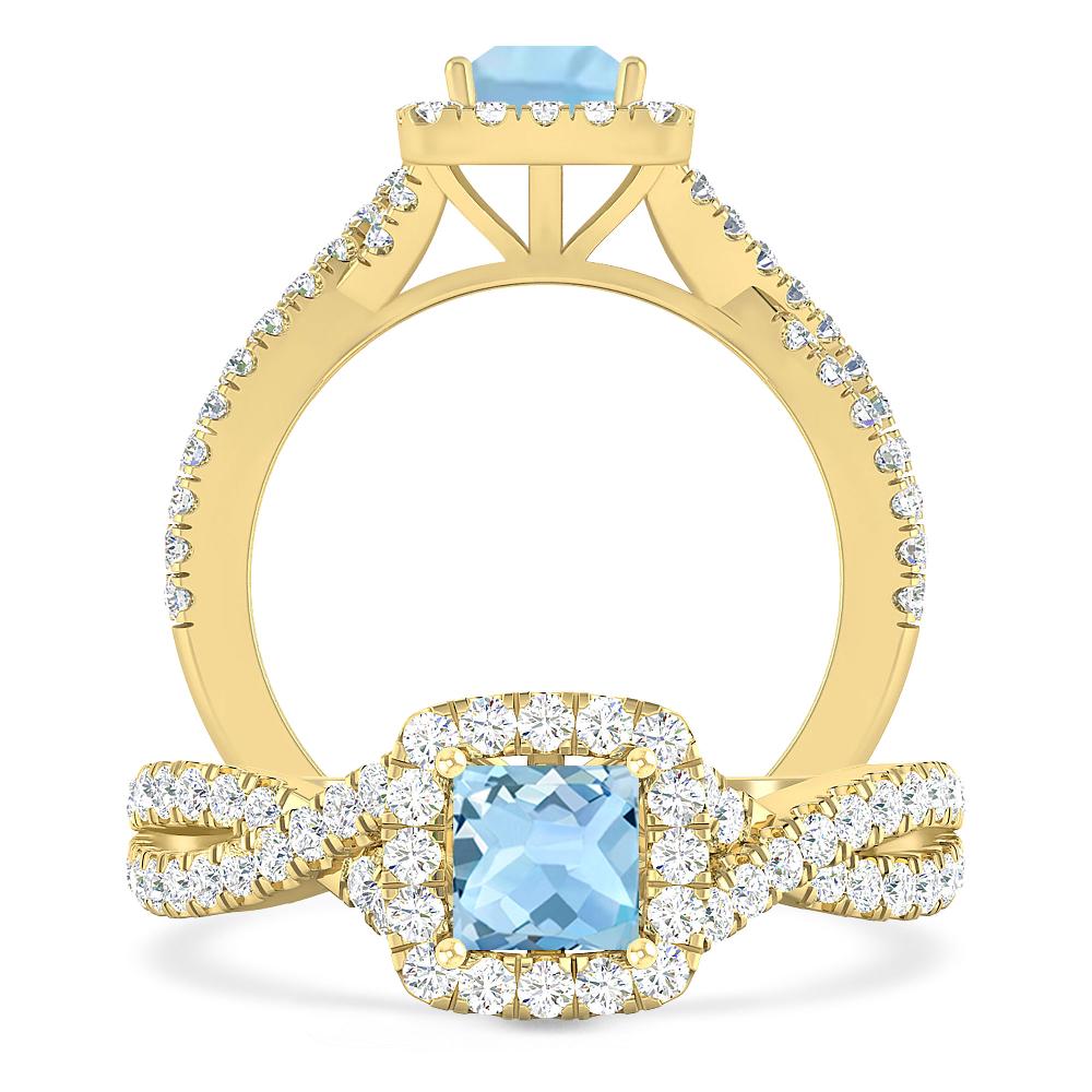 Yellow Gold - Aquamarine