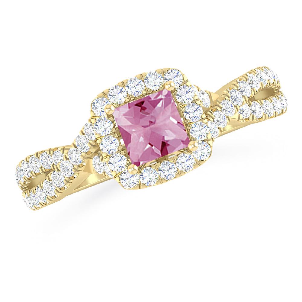 Yellow Gold - Pink Tourmaline