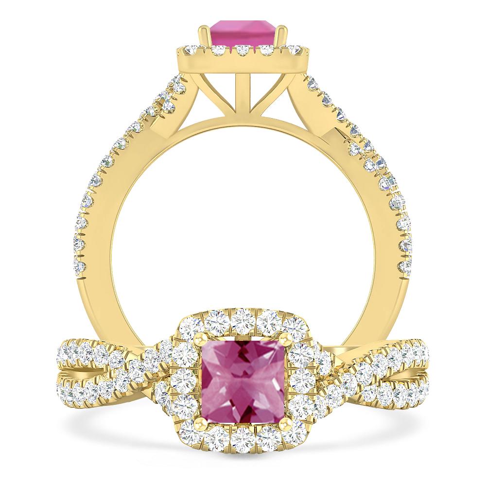 Yellow Gold - Pink Tourmaline