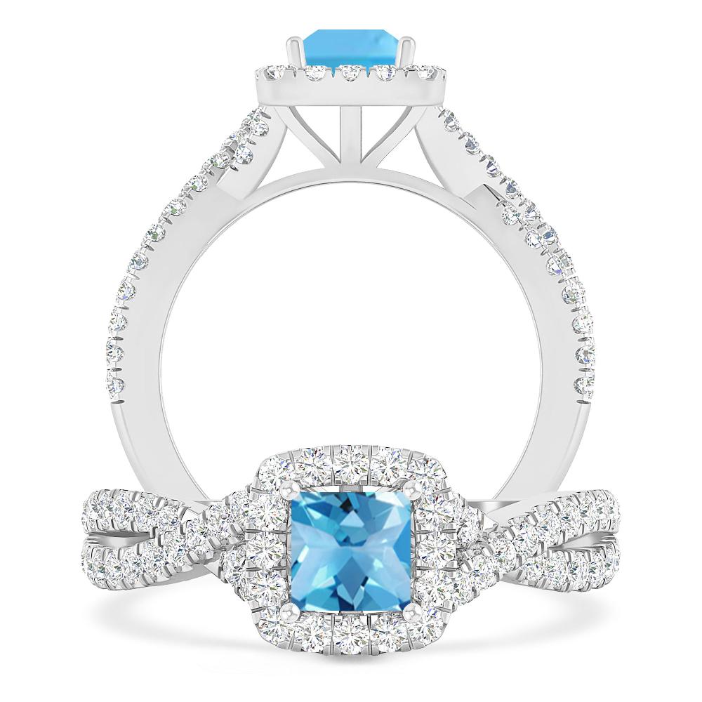 White Gold - Blue Topaz