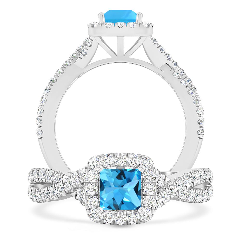 White Gold - Blue Topaz
