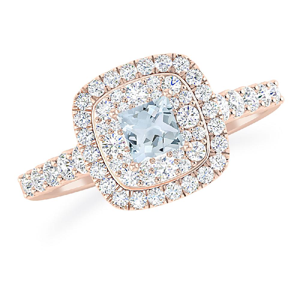 Rose Gold - Aquamarine