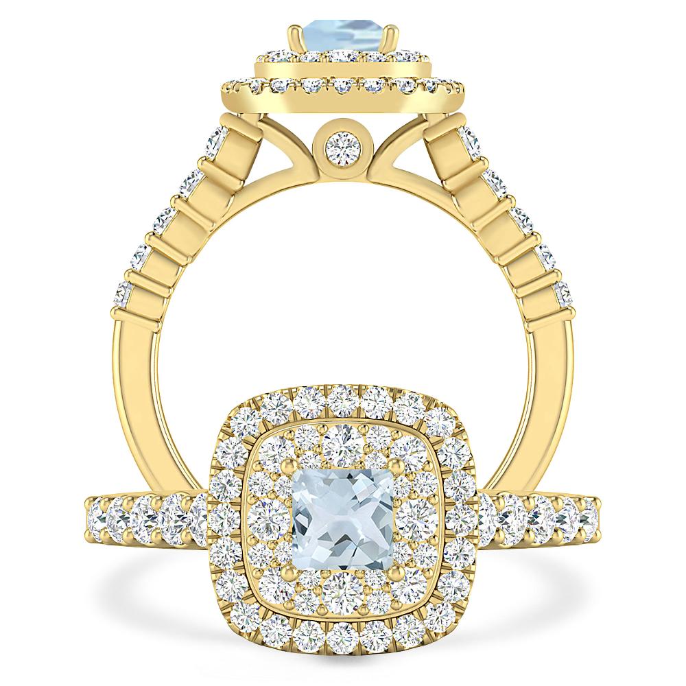 Yellow Gold - Aquamarine