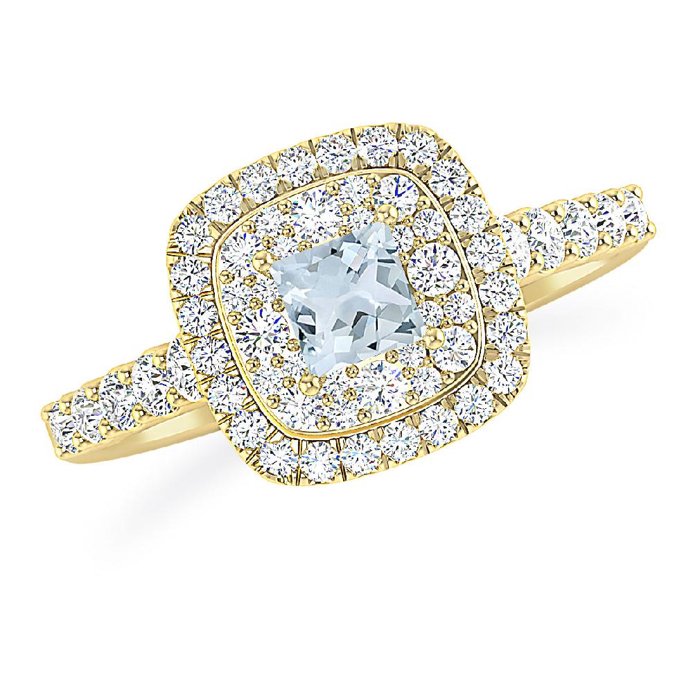 Yellow Gold - Aquamarine