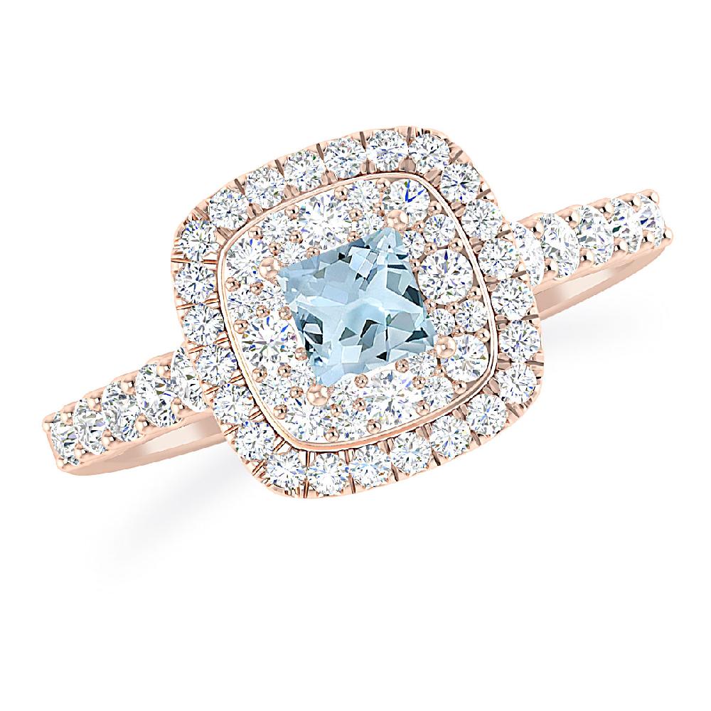 Rose Gold - Aquamarine