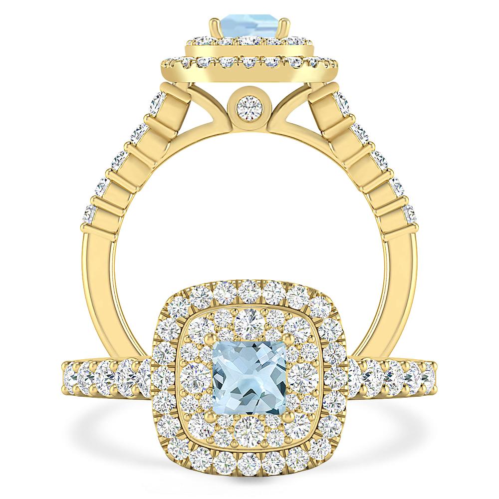 Yellow Gold - Aquamarine