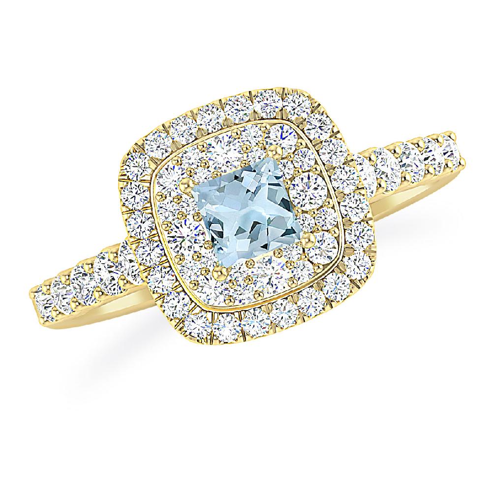 Yellow Gold - Aquamarine