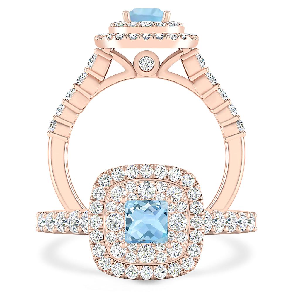 Rose Gold - Aquamarine