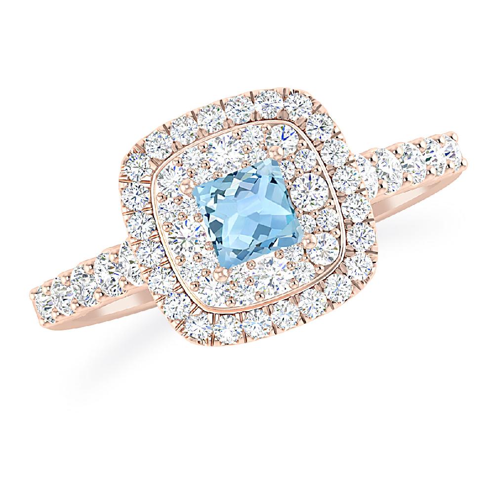 Rose Gold - Aquamarine
