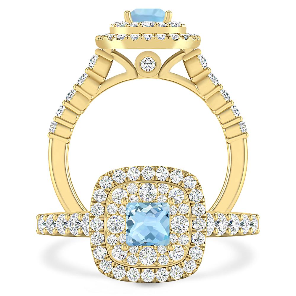 Yellow Gold - Aquamarine
