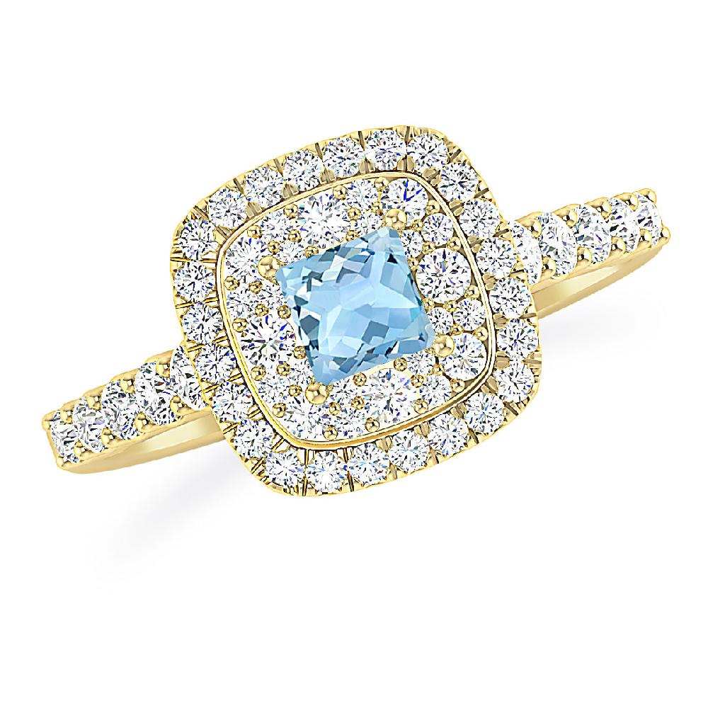 Yellow Gold - Aquamarine