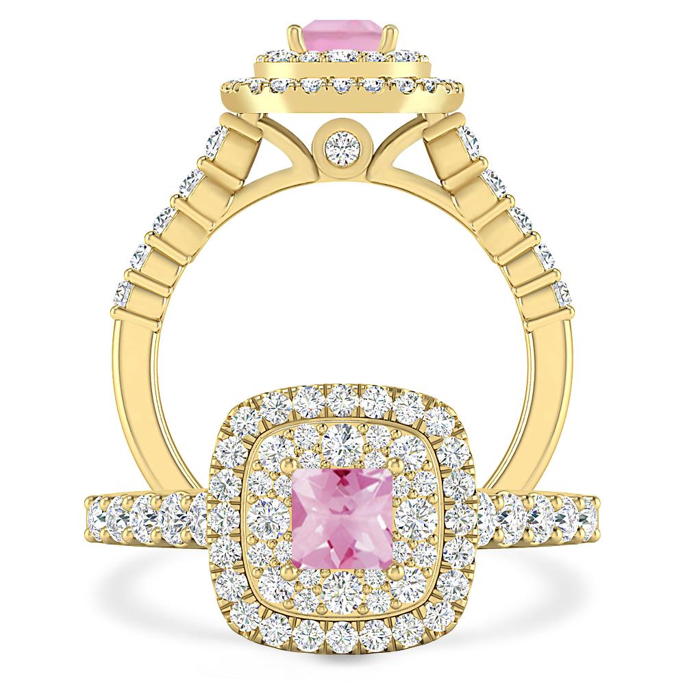 Yellow Gold - Pink Tourmaline