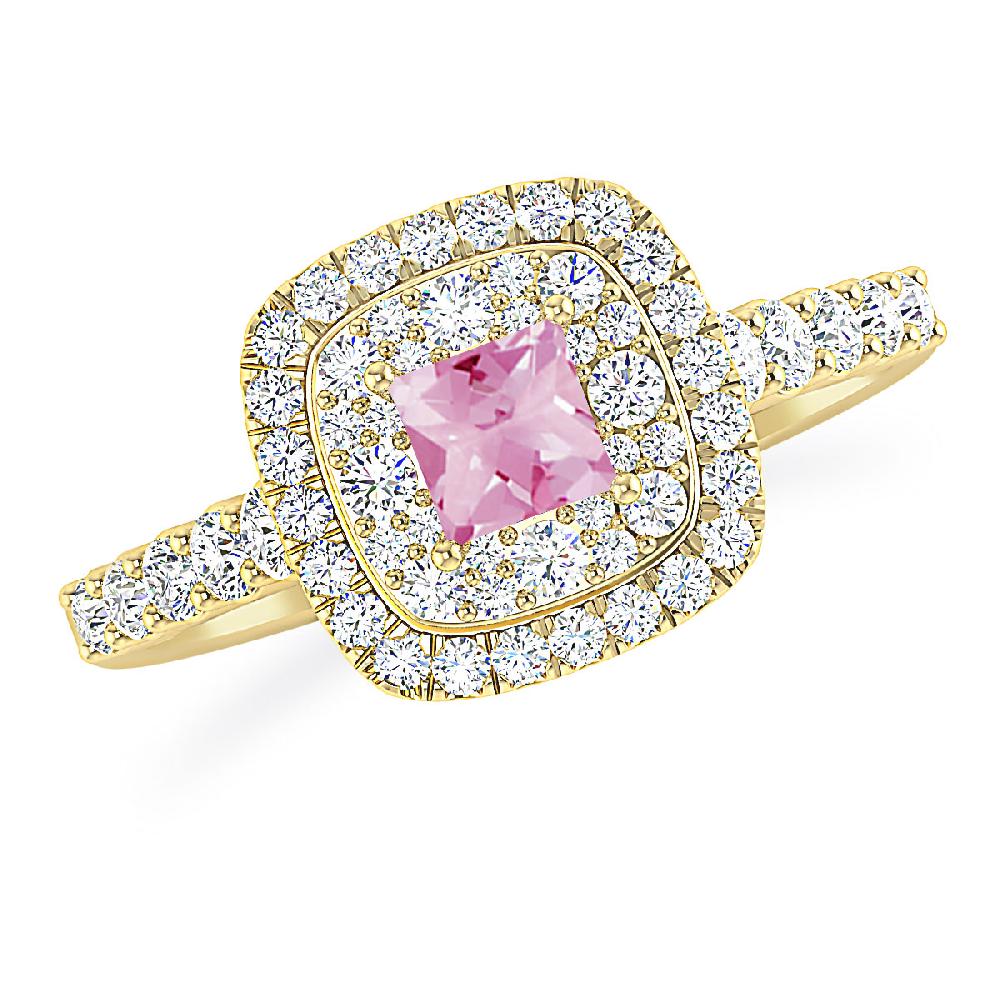 Yellow Gold - Pink Tourmaline