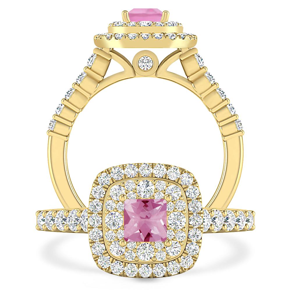 Yellow Gold - Pink Tourmaline