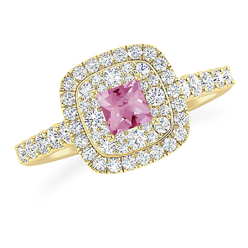 Yellow Gold - Pink Tourmaline