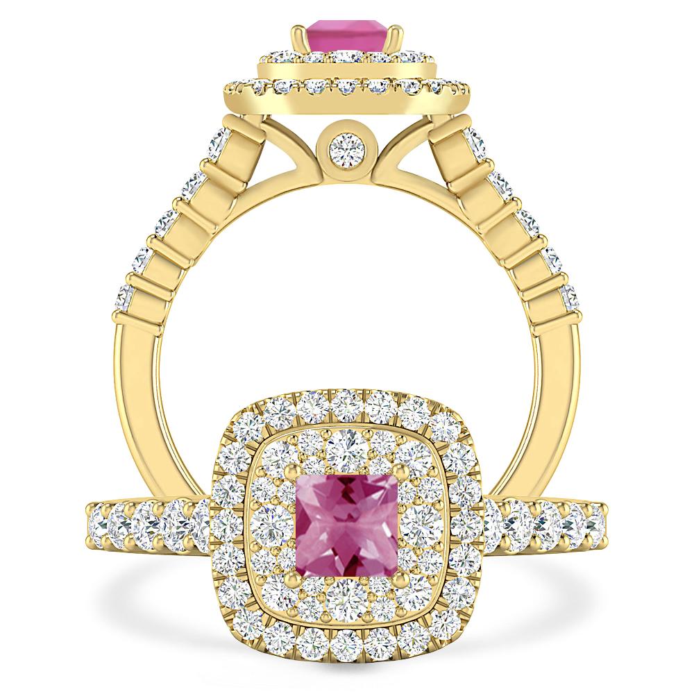 Yellow Gold - Pink Tourmaline