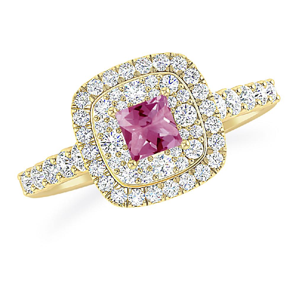 Yellow Gold - Pink Tourmaline