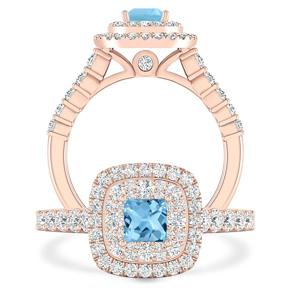 Rose Gold - Blue Topaz
