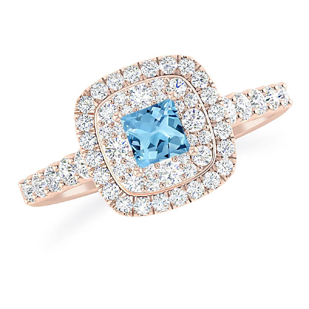 Rose Gold - Blue Topaz