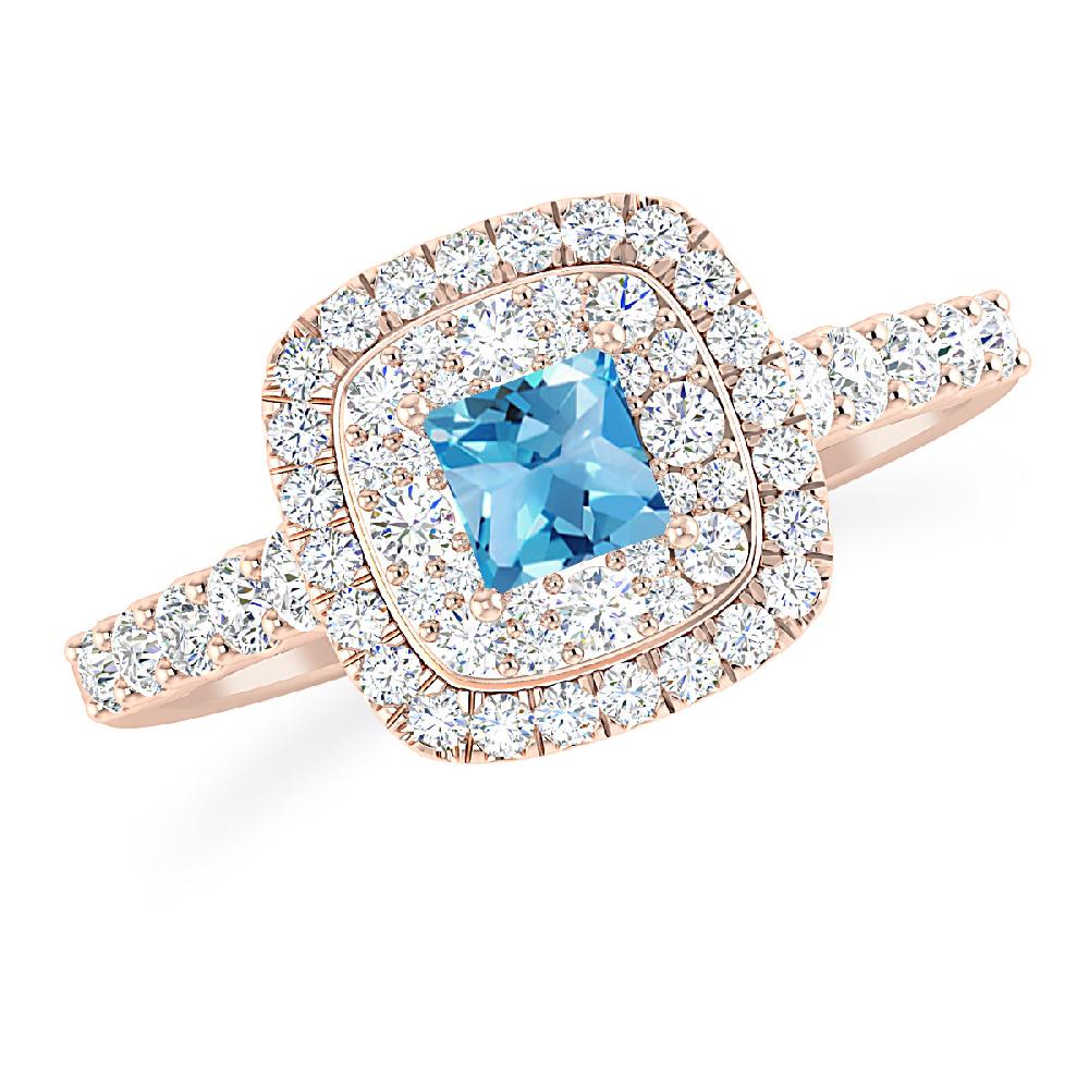 Rose Gold - Blue Topaz