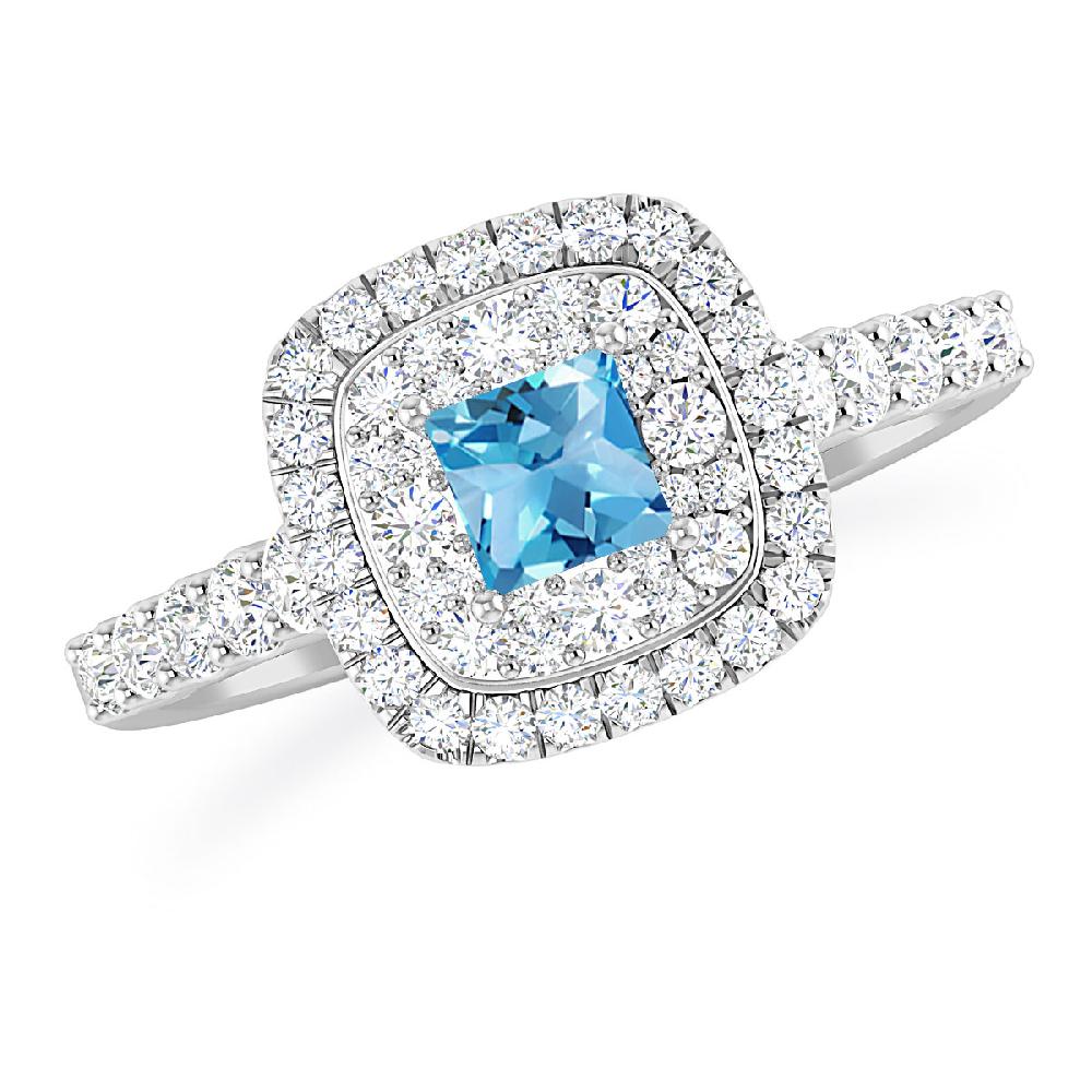 White Gold - Blue Topaz