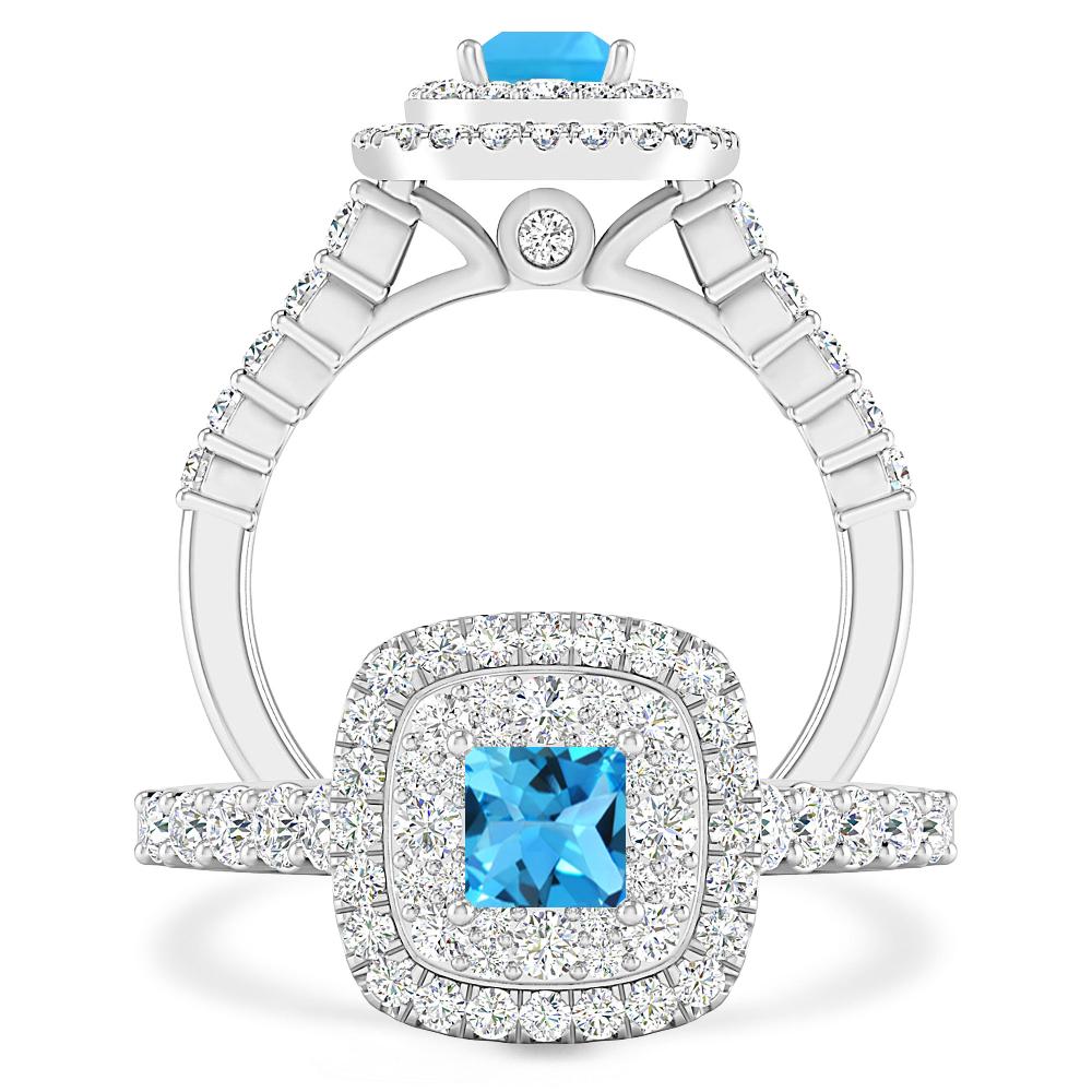 White Gold - Blue Topaz