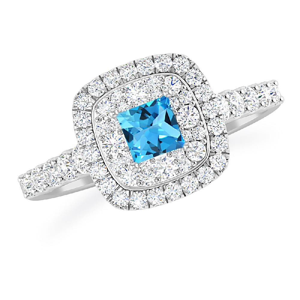 White Gold - Blue Topaz