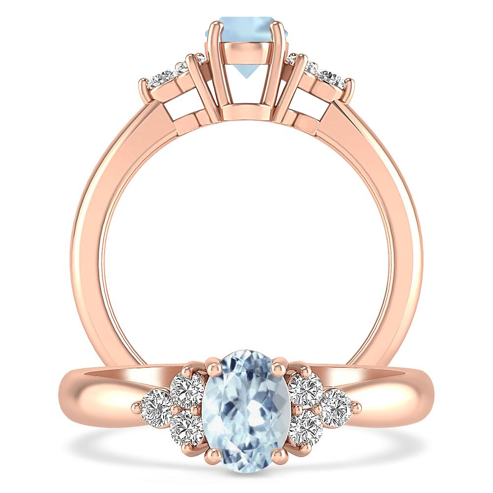 Rose Gold - Aquamarine