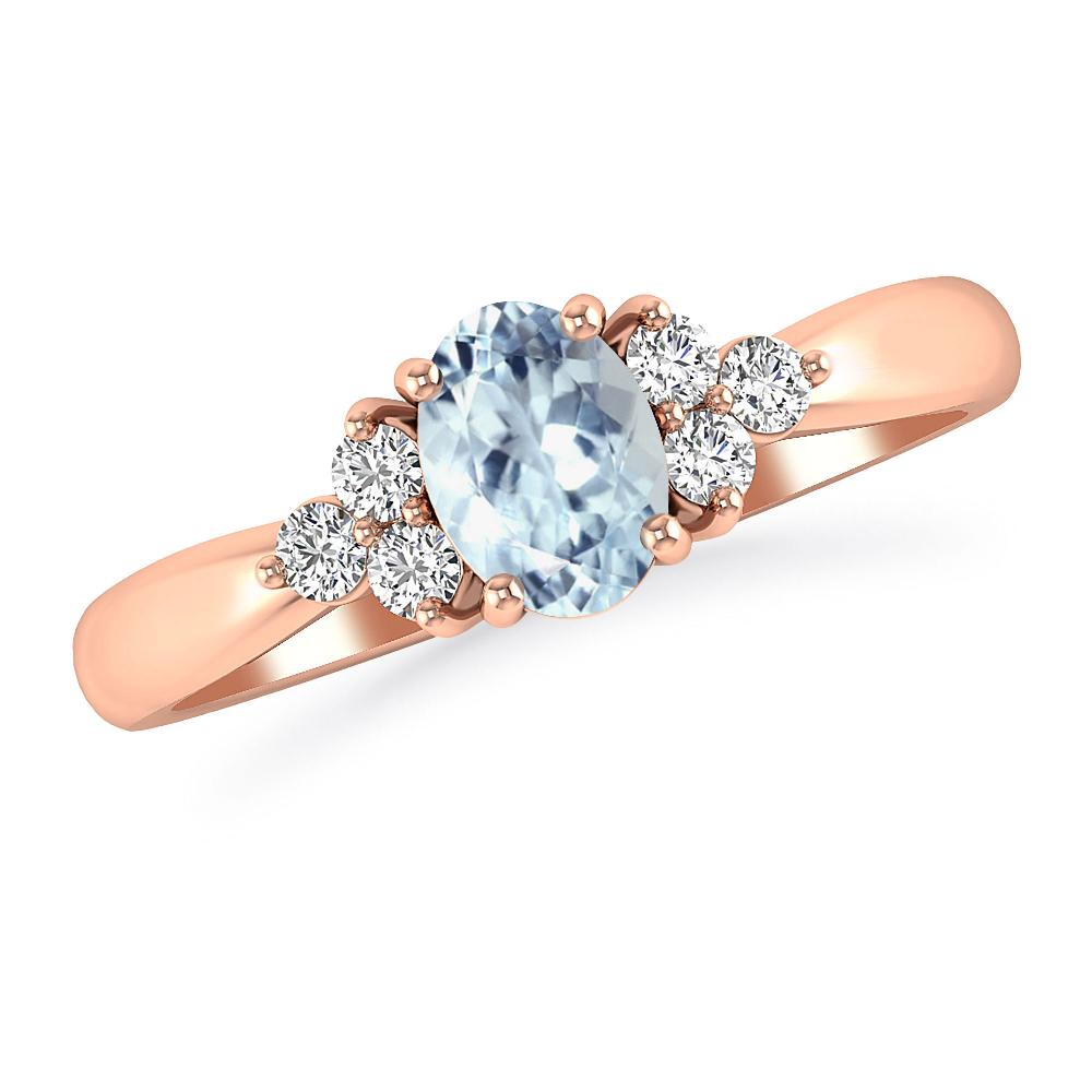 Rose Gold - Aquamarine