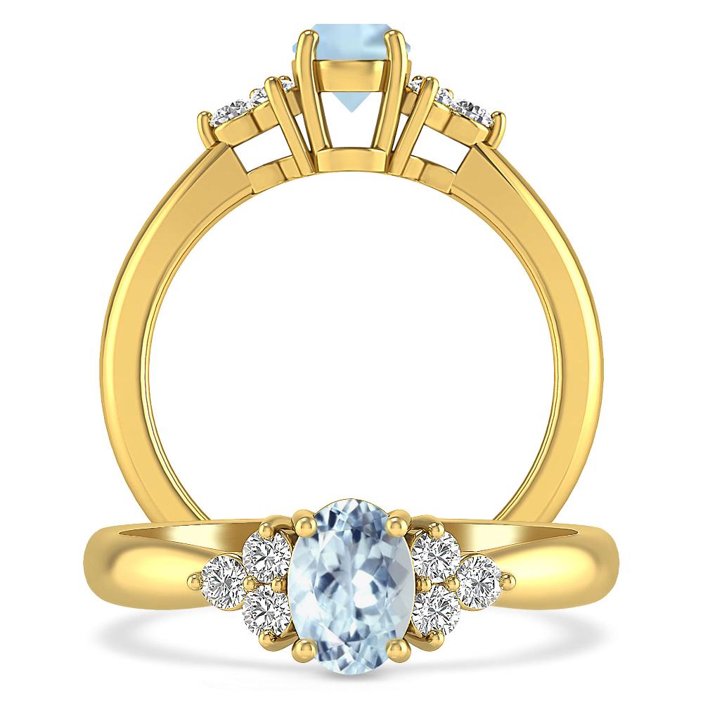 Yellow Gold - Aquamarine