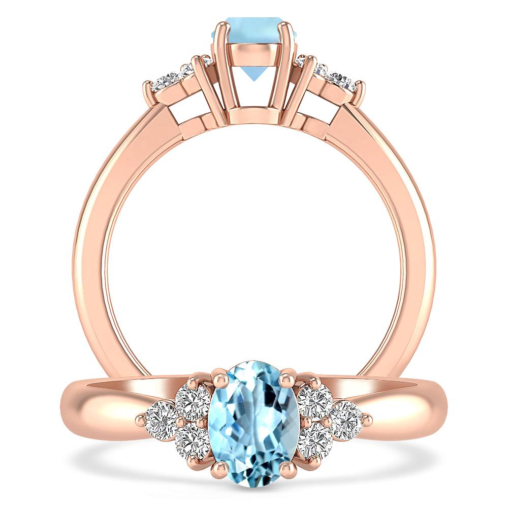 Rose Gold - Aquamarine