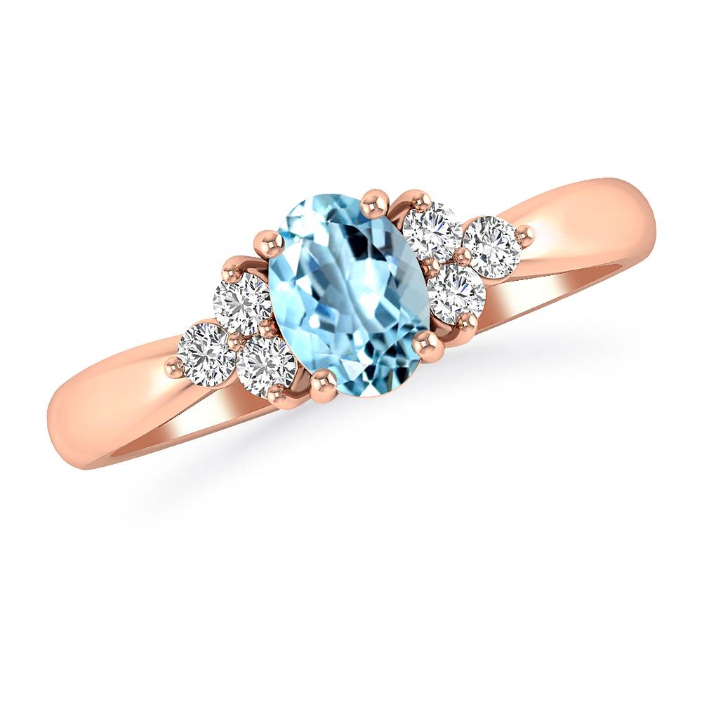 Rose Gold - Aquamarine