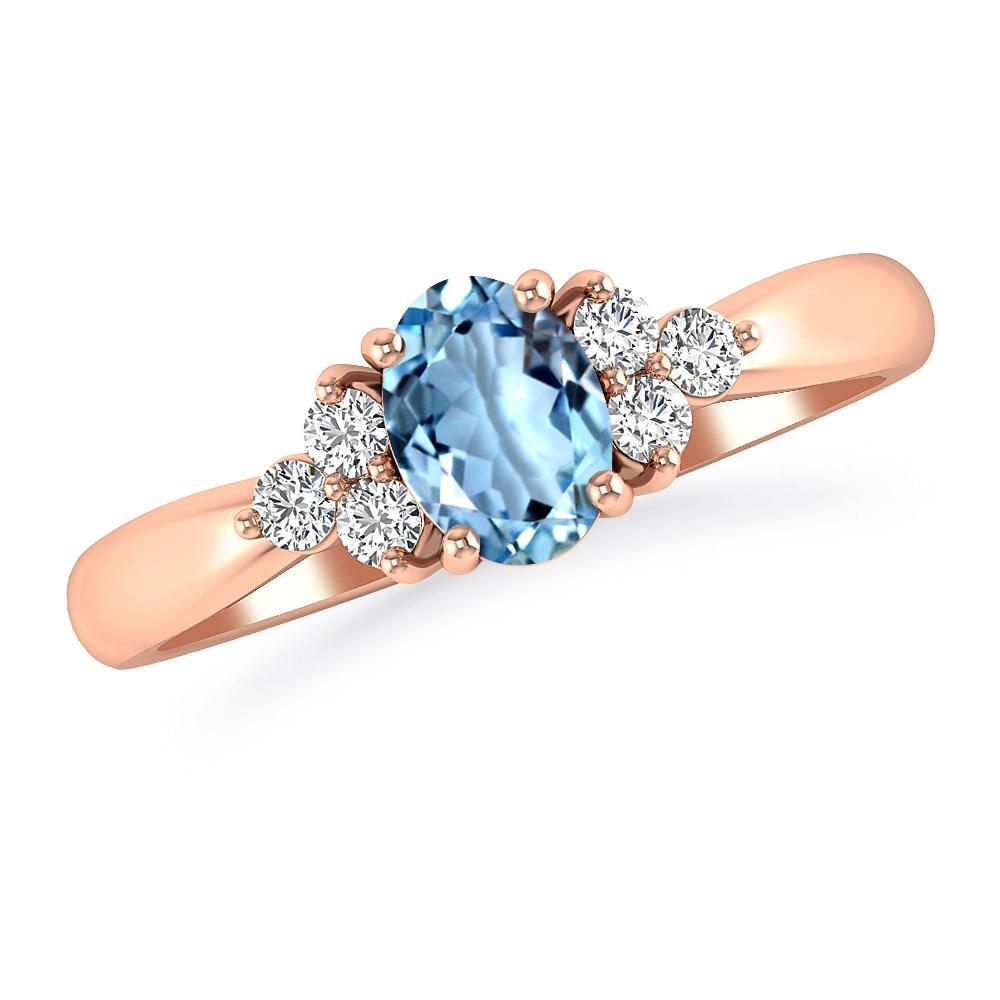 Rose Gold - Aquamarine