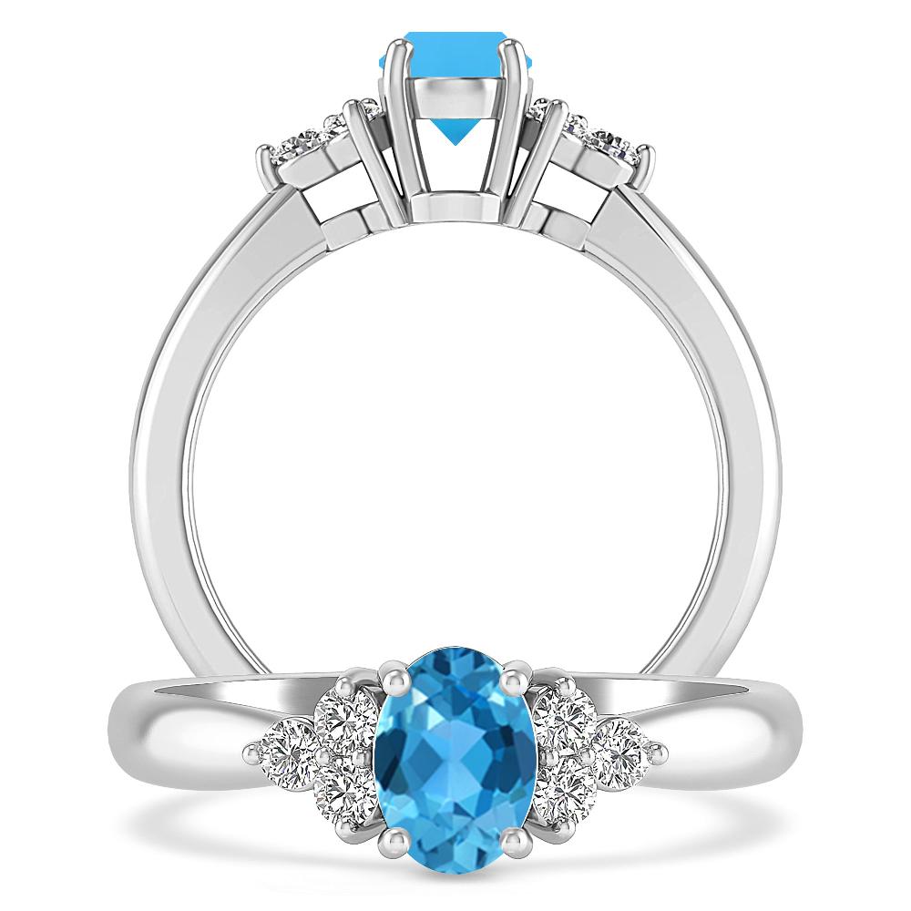 White Gold - Blue Topaz