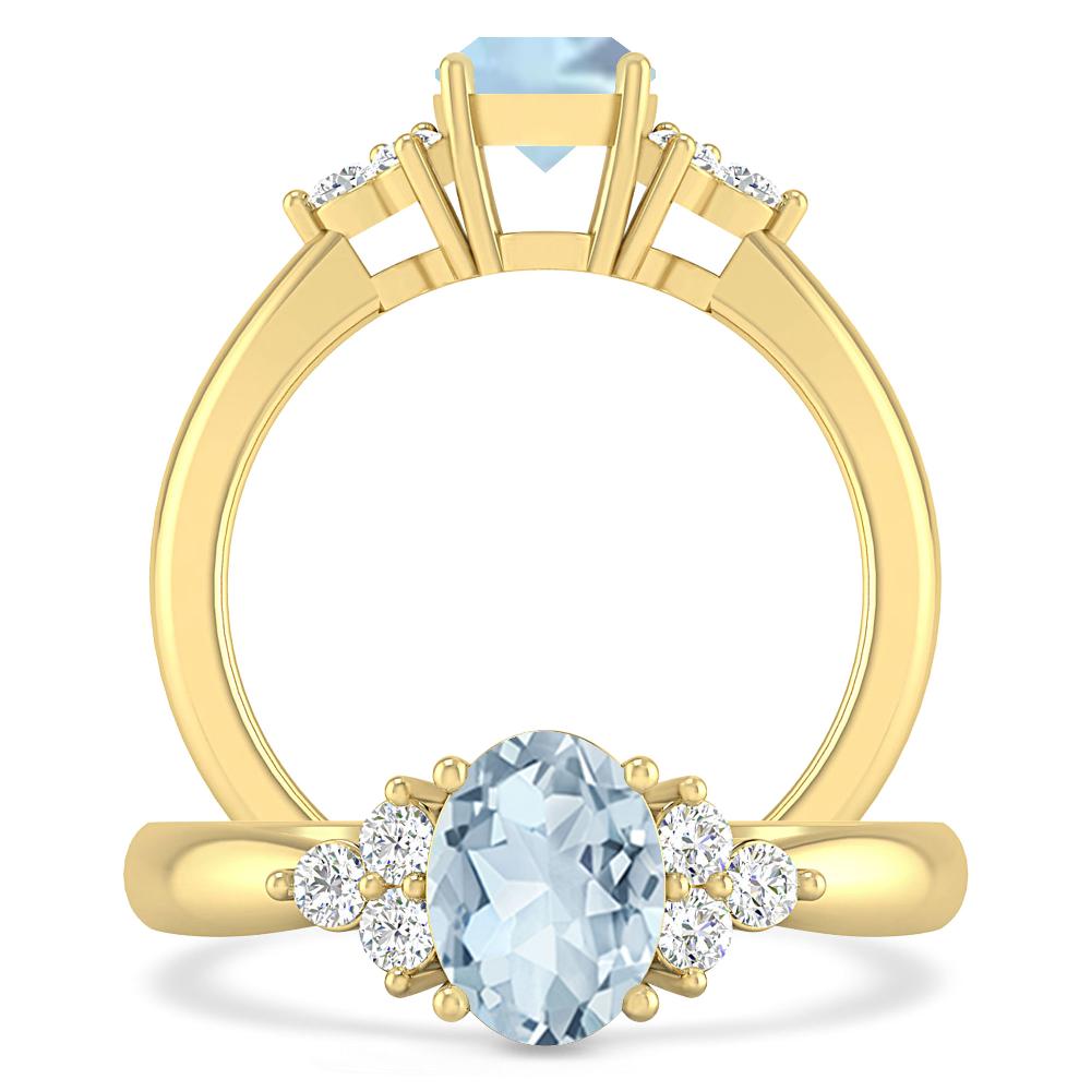 Yellow Gold - Aquamarine