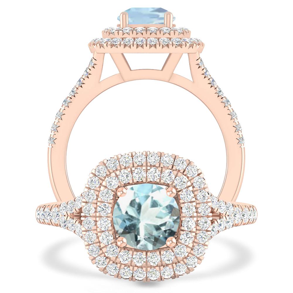 Rose Gold - Aquamarine