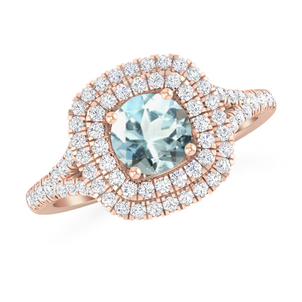 Rose Gold - Aquamarine