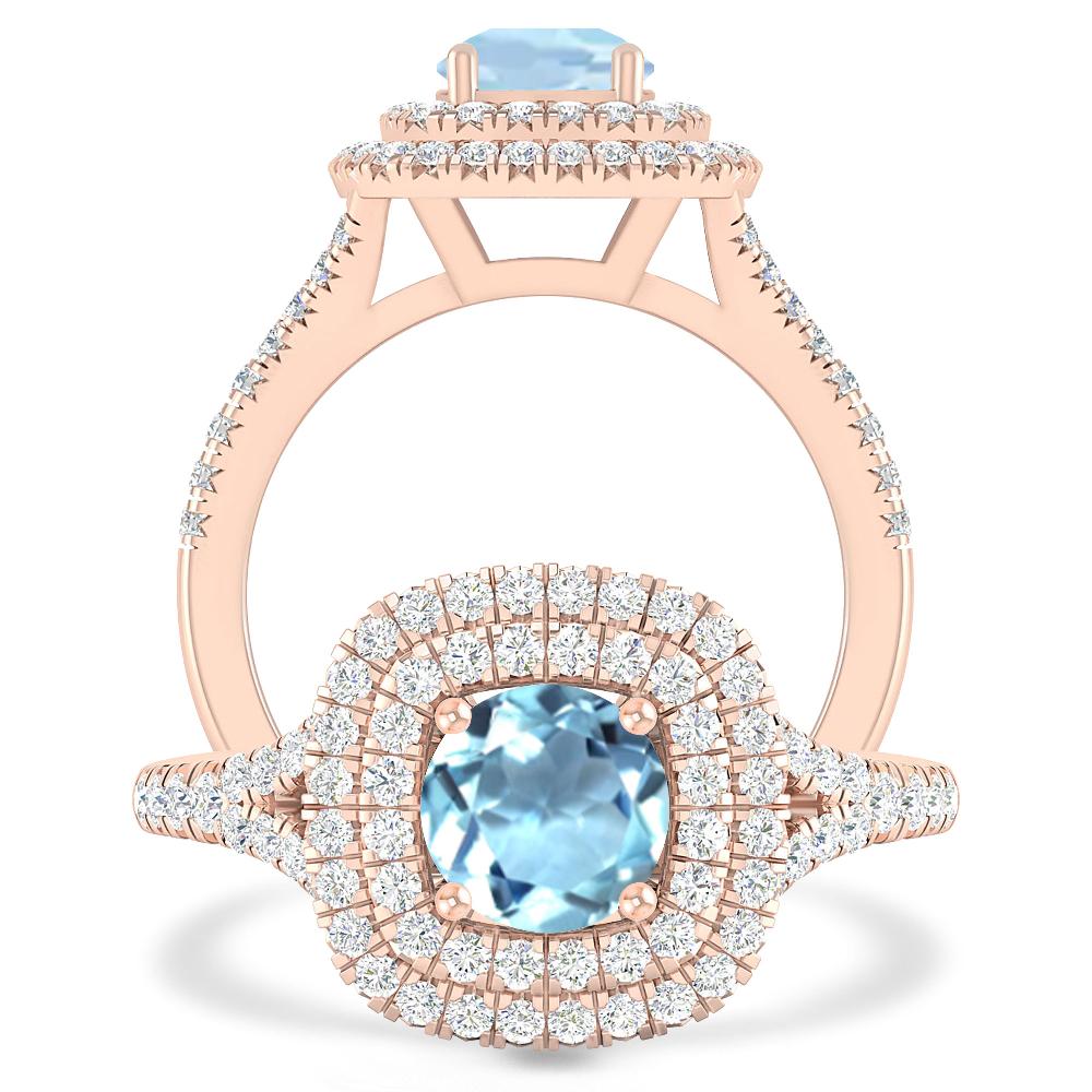 Rose Gold - Aquamarine