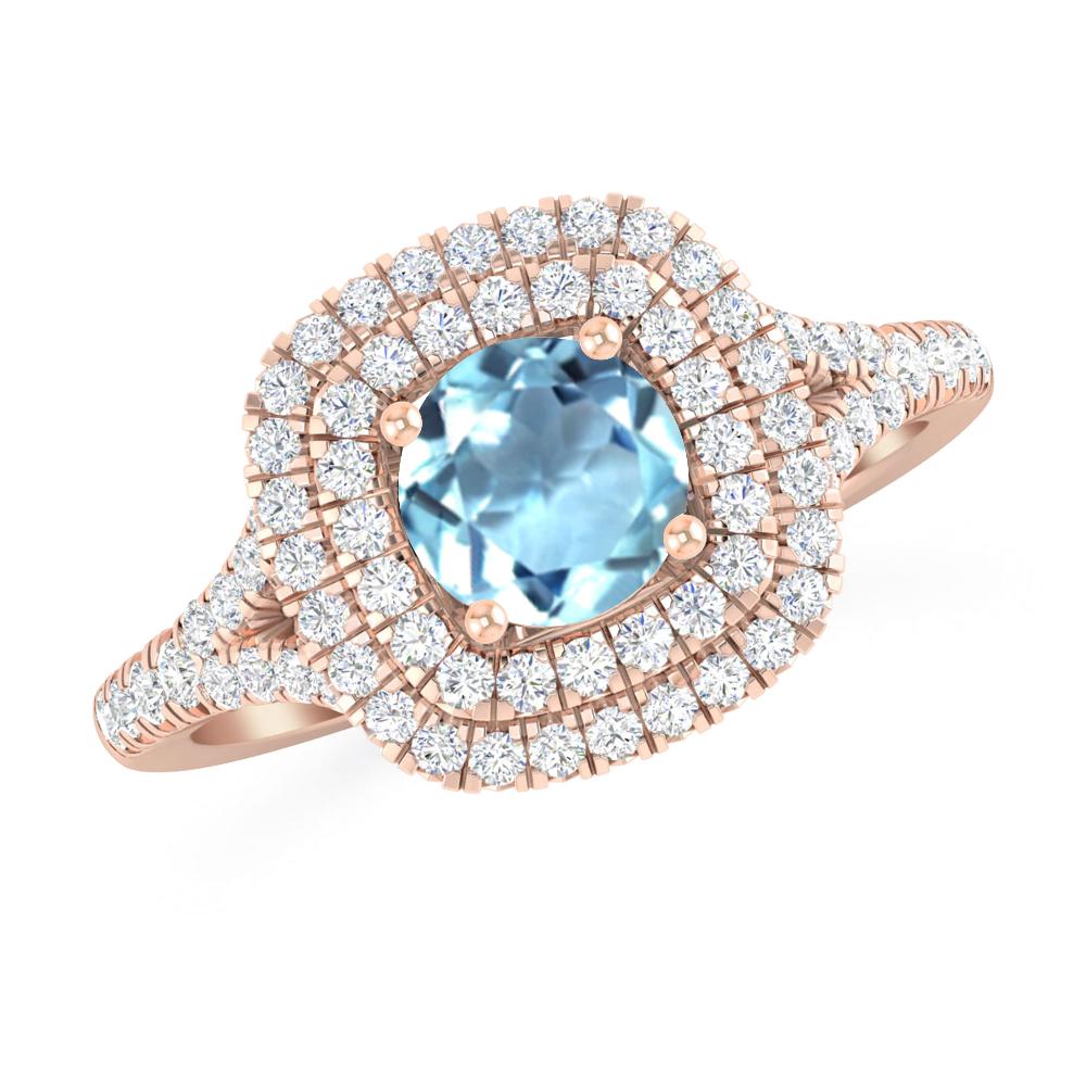 Rose Gold - Aquamarine