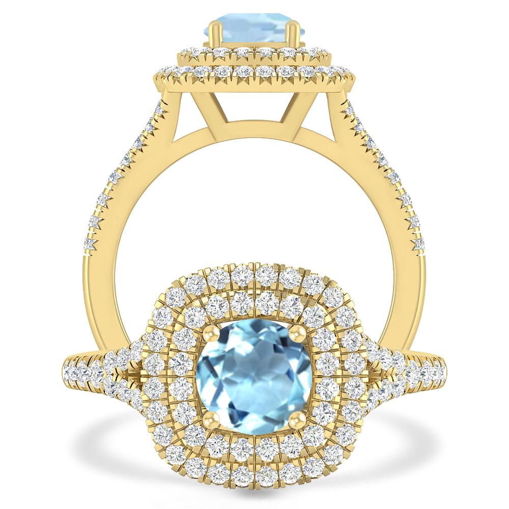 Yellow Gold - Aquamarine