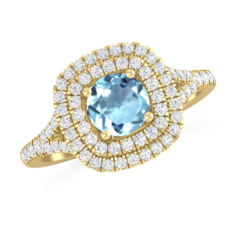 Yellow Gold - Aquamarine