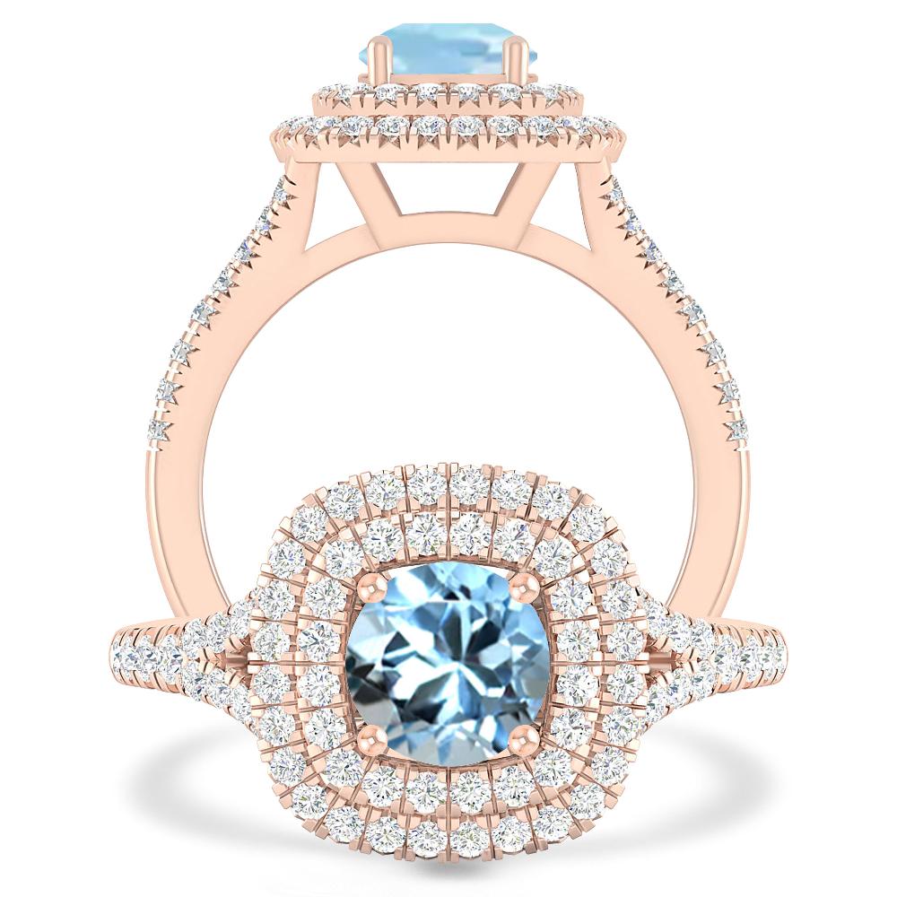 Rose Gold - Aquamarine