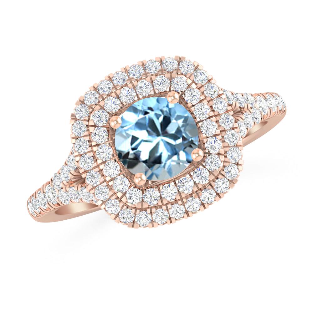 Rose Gold - Aquamarine