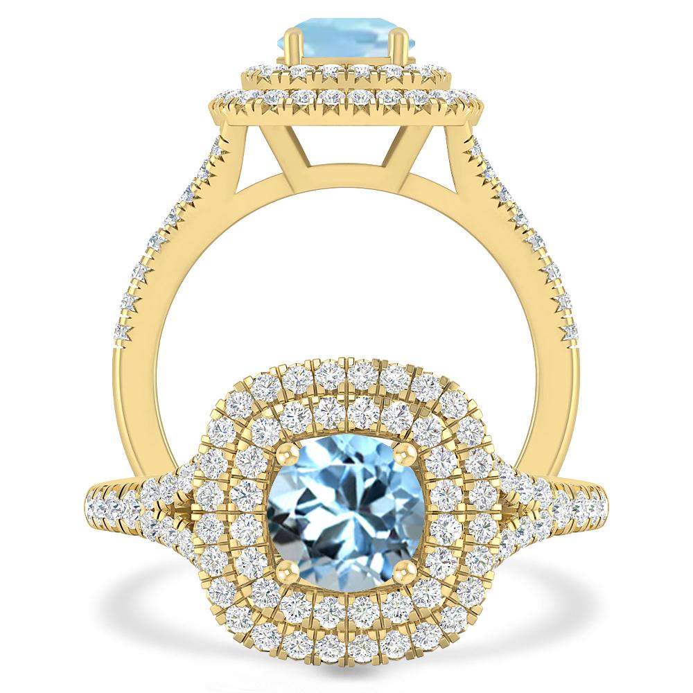 Yellow Gold - Aquamarine